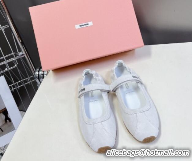 Grade Miu Miu Suede ballerinas flats White 0224064