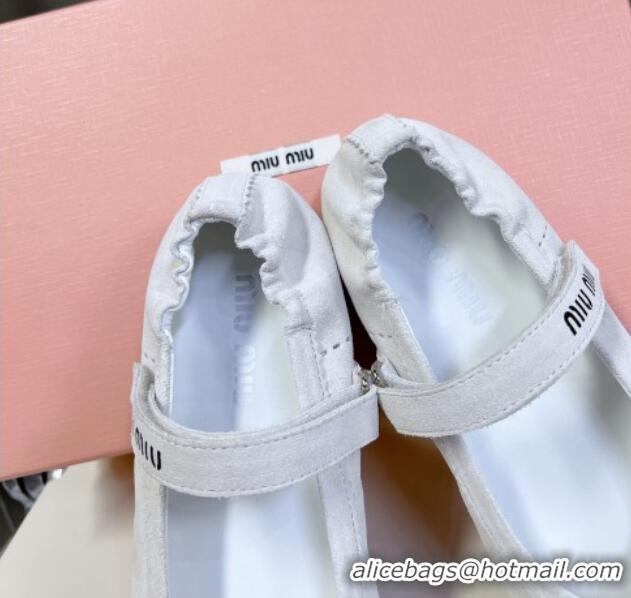 Grade Miu Miu Suede ballerinas flats White 0224064