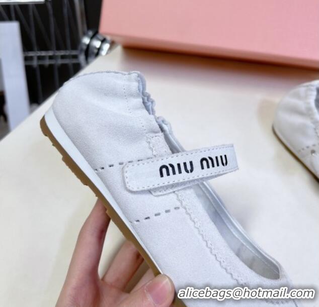 Grade Miu Miu Suede ballerinas flats White 0224064