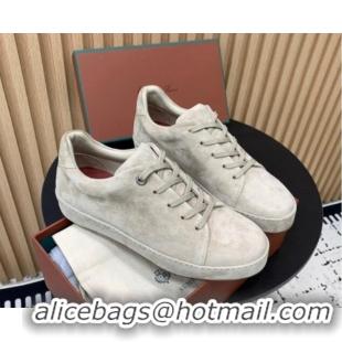 Perfect Loro Piana Nuages Low top Sneakers in Suede Beige Grey 1113076