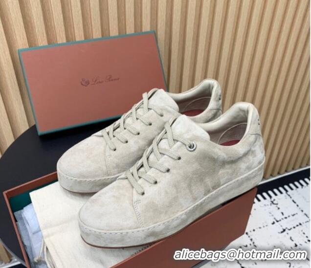 Perfect Loro Piana Nuages Low top Sneakers in Suede Beige Grey 1113076