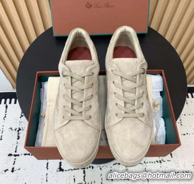 Perfect Loro Piana Nuages Low top Sneakers in Suede Beige Grey 1113076