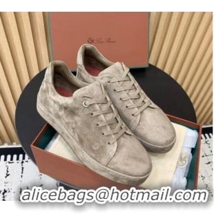 Grade Quality Loro Piana Nuages Low top Sneakers in Suede Khaki 1113077