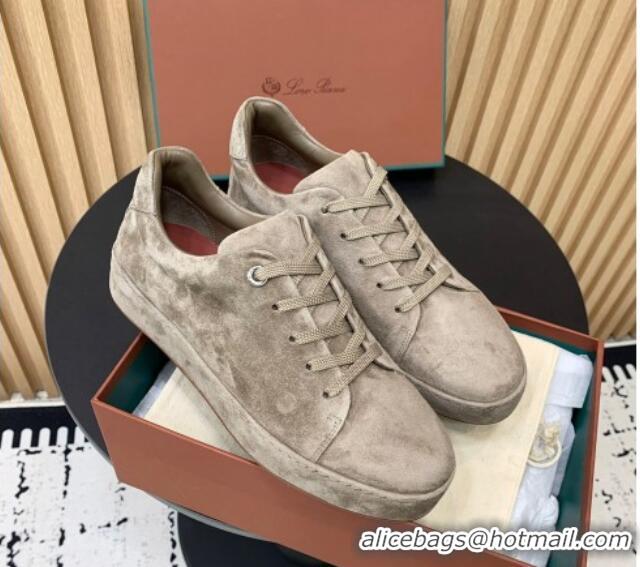 Grade Quality Loro Piana Nuages Low top Sneakers in Suede Khaki 1113077