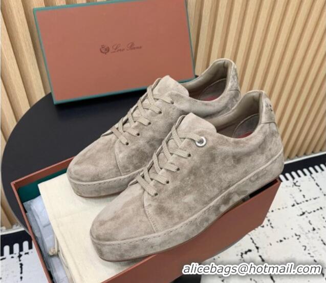 Grade Quality Loro Piana Nuages Low top Sneakers in Suede Khaki 1113077