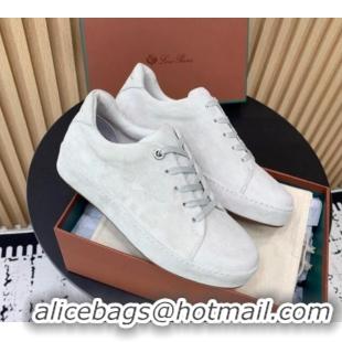 Hot Style Loro Piana Nuages Low top Sneakers in Suede White 1113078