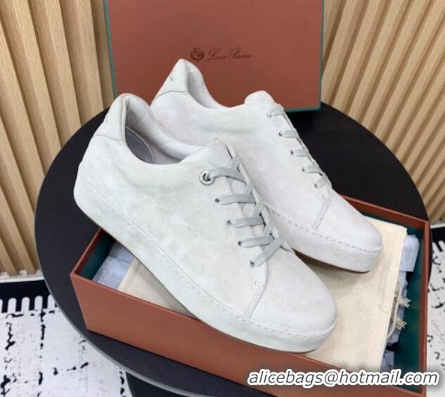 Hot Style Loro Piana Nuages Low top Sneakers in Suede White 1113078