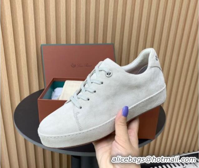 Hot Style Loro Piana Nuages Low top Sneakers in Suede White 1113078