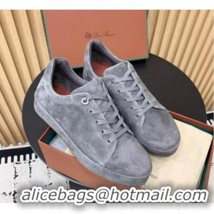 Sophisticated Loro Piana Nuages Low top Sneakers in Suede Grey 1113079