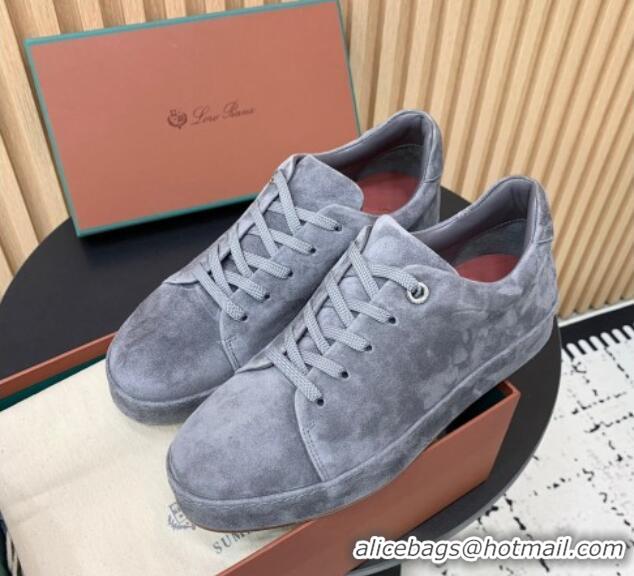 Sophisticated Loro Piana Nuages Low top Sneakers in Suede Grey 1113079