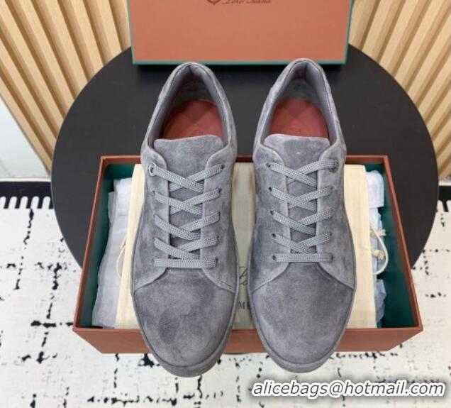 Sophisticated Loro Piana Nuages Low top Sneakers in Suede Grey 1113079