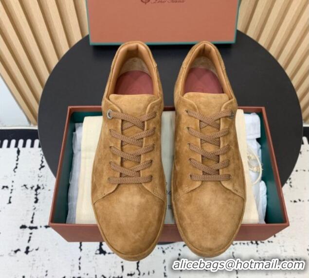 Good Quality Loro Piana Nuages Low top Sneakers in Suede Caramel Brown 1113082