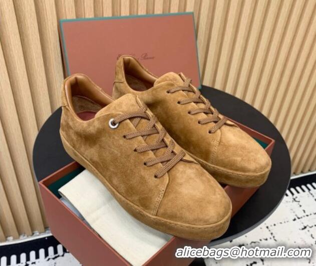 Good Quality Loro Piana Nuages Low top Sneakers in Suede Caramel Brown 1113082