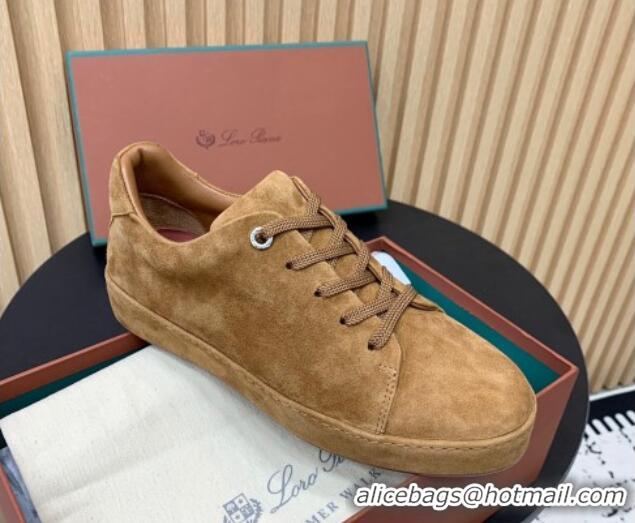 Good Quality Loro Piana Nuages Low top Sneakers in Suede Caramel Brown 1113082