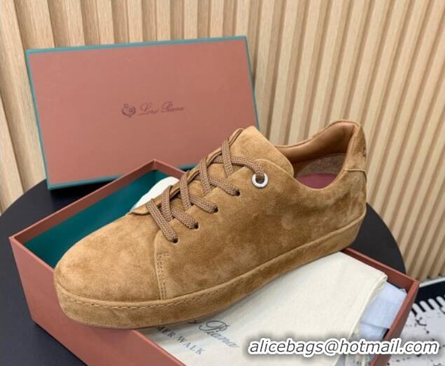 Good Quality Loro Piana Nuages Low top Sneakers in Suede Caramel Brown 1113082