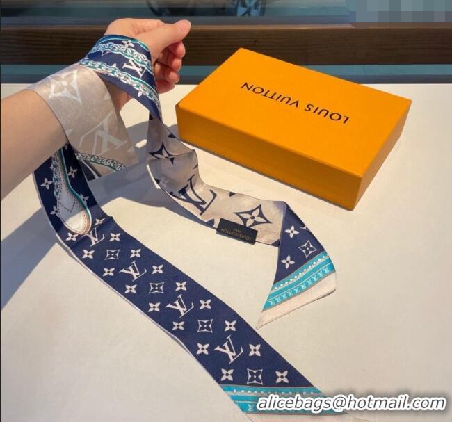 Buy Discount Louis Vuitton Silk Bandeau Scarf 5x120cm 0408 Blue/beige 2024