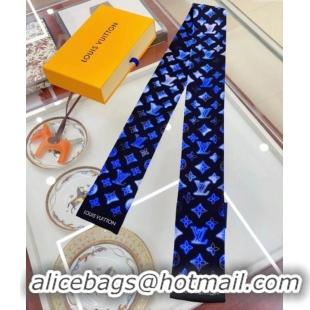 Big Discount Louis Vuitton Flight Mode Silk Bandeau Scarf 8x120cm 0514 Blue 2024