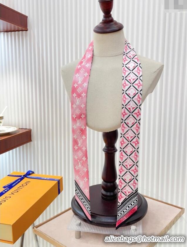 Buy Fashionable Louis Vuitton Monogram Flower Tile Silk Bandeau Scarf M79020 Pink 2024