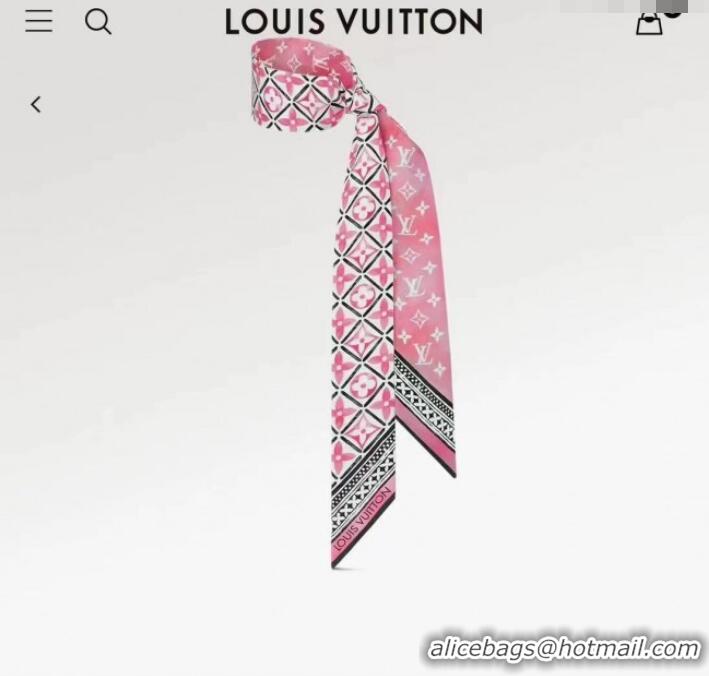 Buy Fashionable Louis Vuitton Monogram Flower Tile Silk Bandeau Scarf M79020 Pink 2024