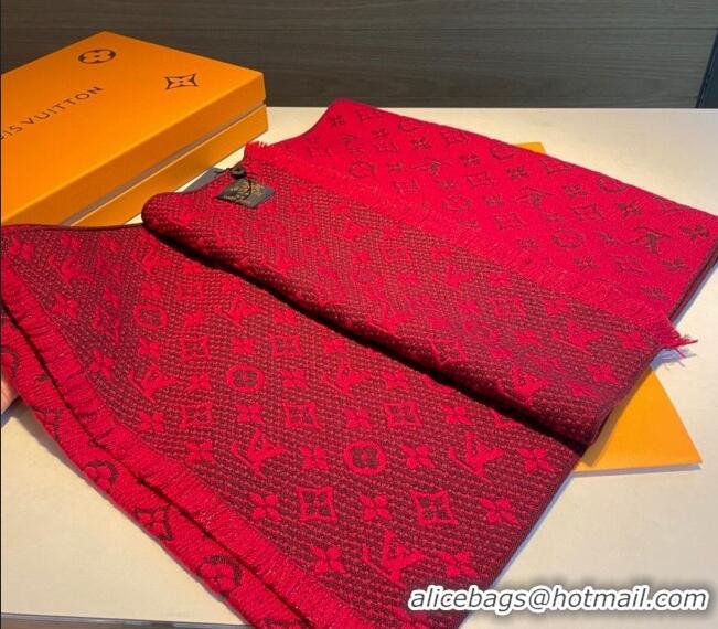 Shop Promotional Louis Vuitton Monogram Cashmere Long Scarf 40x180cm 0912 Red 2024