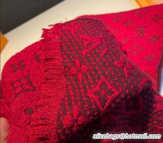 Shop Promotional Louis Vuitton Monogram Cashmere Long Scarf 40x180cm 0912 Red 2024