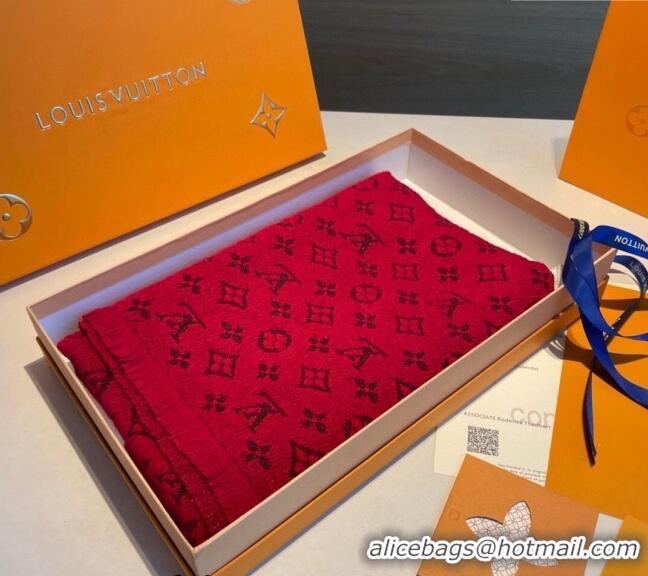 Shop Promotional Louis Vuitton Monogram Cashmere Long Scarf 40x180cm 0912 Red 2024