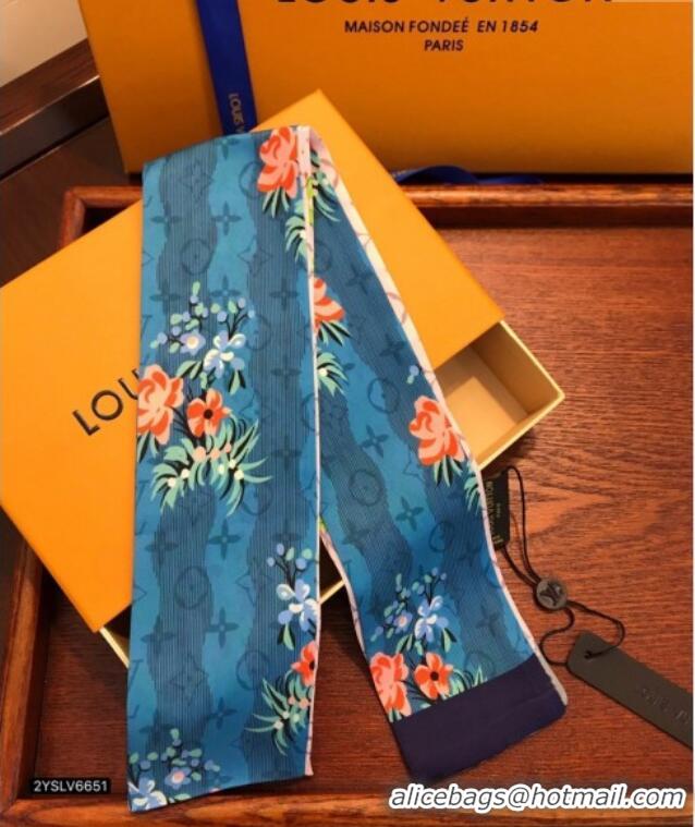 Top Quality Louis Vuitton Flora Silk Bandeau Scarf 091302 Blue 2024