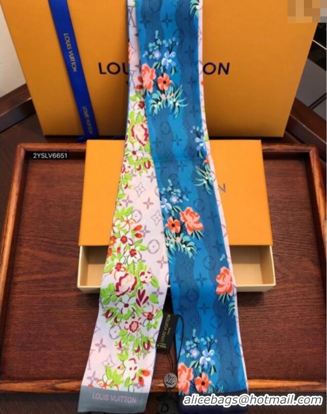 Top Quality Louis Vuitton Flora Silk Bandeau Scarf 091302 Blue 2024