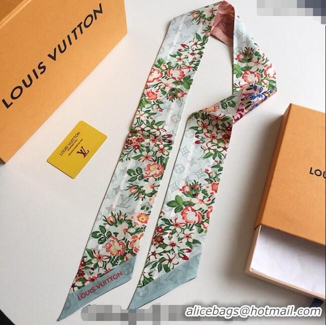 Pretty Style Louis Vuitton Flora Silk Bandeau Scarf 091302 Green/Grey 2024