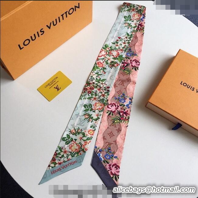 Pretty Style Louis Vuitton Flora Silk Bandeau Scarf 091302 Green/Grey 2024