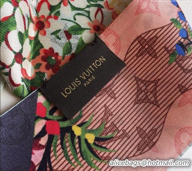 Pretty Style Louis Vuitton Flora Silk Bandeau Scarf 091302 Green/Grey 2024