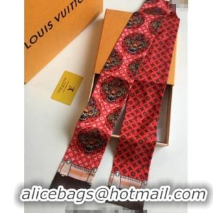 Top Design Louis Vuitton Anima Silk Bandeau Scarf 6x120cm 3026 Red 2024