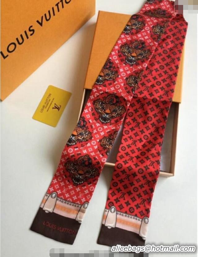 Top Design Louis Vuitton Anima Silk Bandeau Scarf 6x120cm 3026 Red 2024