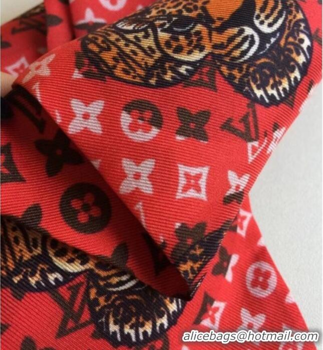 Top Design Louis Vuitton Anima Silk Bandeau Scarf 6x120cm 3026 Red 2024