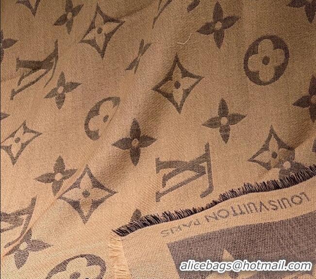 Affordable Price Louis Vuitton Monogram XL Cashmere Silk Shawl 140cm LV102101 Brown 2024