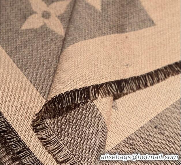 Affordable Price Louis Vuitton Monogram XL Cashmere Silk Shawl 140cm LV102101 Brown 2024