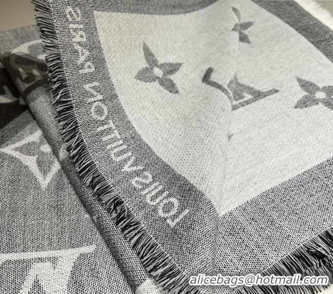 Unique Style Louis Vuitton Monogram XL Cashmere Silk Shawl 140cm LV102101 Grey 2024