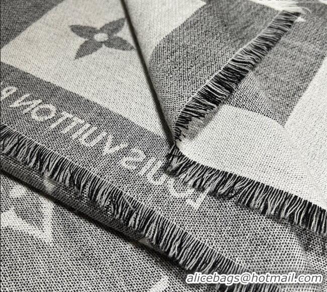 Unique Style Louis Vuitton Monogram XL Cashmere Silk Shawl 140cm LV102101 Grey 2024