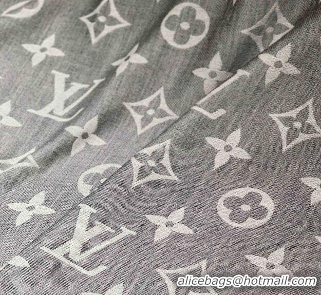 Unique Style Louis Vuitton Monogram XL Cashmere Silk Shawl 140cm LV102101 Grey 2024