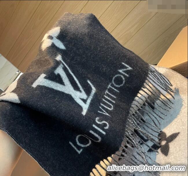 Good Quality Louis Vuitton Reykjavik Long Scarf 45x170cm LV102103 Black 2024