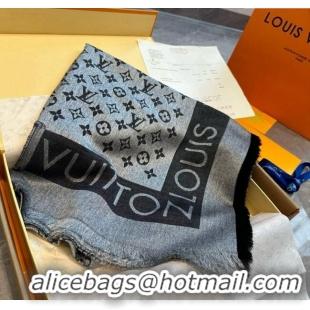 Cheapest Louis Vuitton Silk Wool Shawl 140cm LV102103 Grey 2024