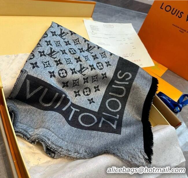 Cheapest Louis Vuitton Silk Wool Shawl 140cm LV102103 Grey 2024