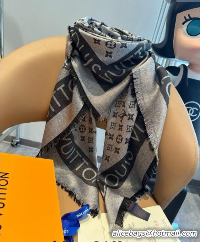 Cheapest Louis Vuitton Silk Wool Shawl 140cm LV102103 Grey 2024