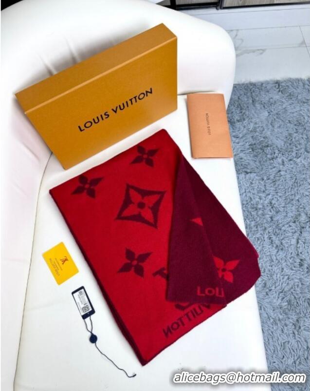 Good Product Louis Vuitton Cashmere Scarf LV112501 Red 2024