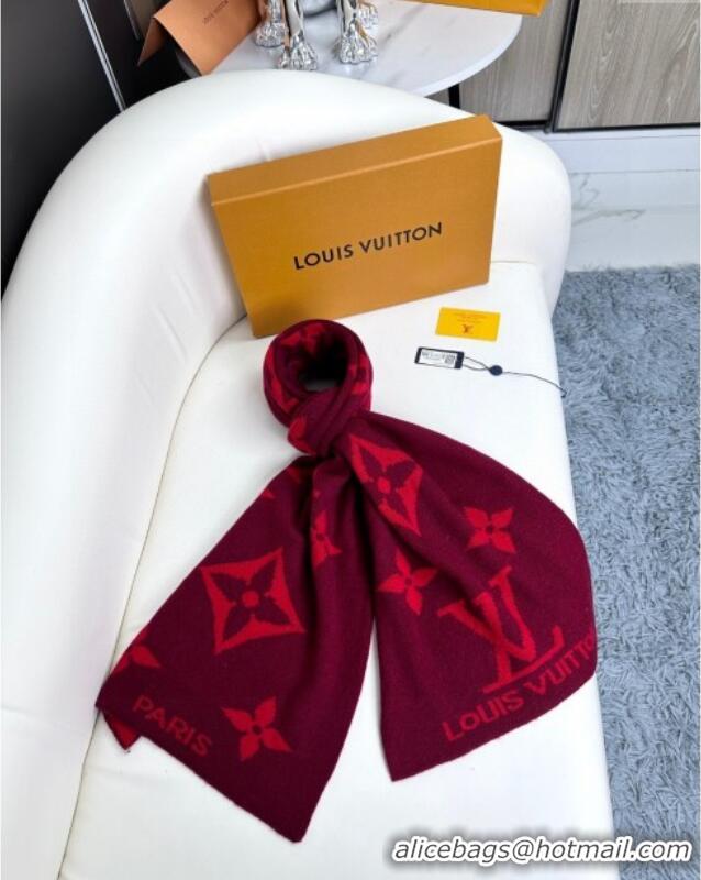 Good Product Louis Vuitton Cashmere Scarf LV112501 Red 2024