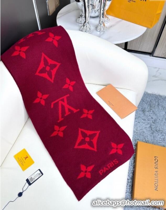 Good Product Louis Vuitton Cashmere Scarf LV112501 Red 2024