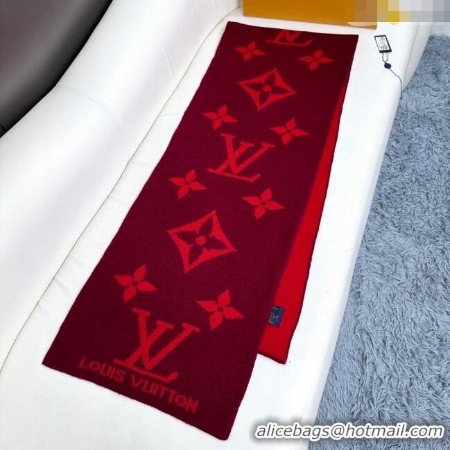 Good Product Louis Vuitton Cashmere Scarf LV112501 Red 2024