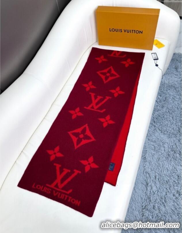 Good Product Louis Vuitton Cashmere Scarf LV112501 Red 2024