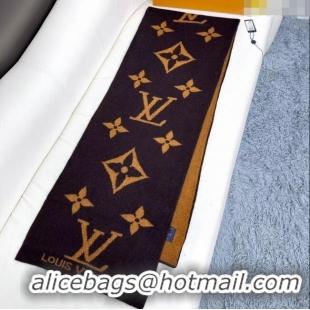 Pretty Style Louis Vuitton Cashmere Scarf LV112502 Brown 2024