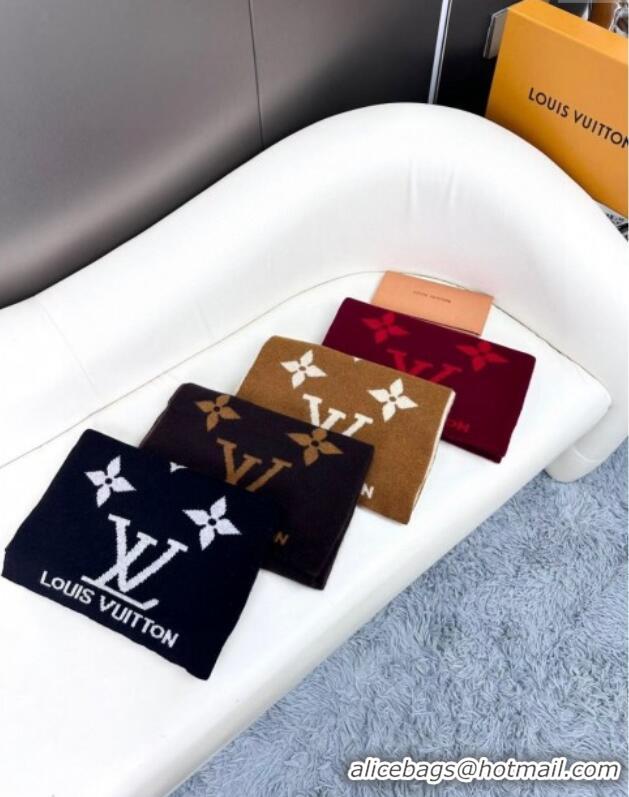 New Style Louis Vuitton Cashmere Scarf LV112503 Black 2024